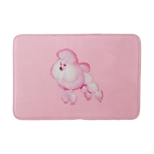 Alfombrilla De Baño Estera de baño rosada retra del caniche
