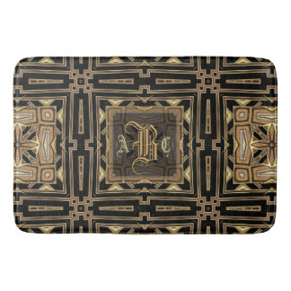 Alfombrilla De Baño Estera geométrica del monograma del modelo de