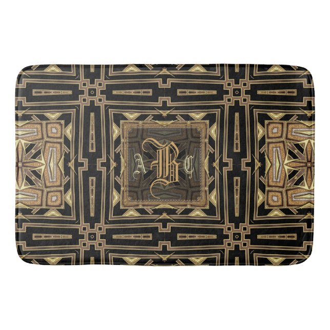 Alfombrilla De Baño Estera geométrica del monograma del modelo de (Anverso)