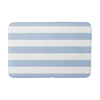 Alfombrilla De Baño Estera rayada del azul claro y blanca de baño