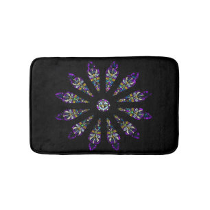 Alfombrilla De Baño Esteras de baño de la mandala del vitral