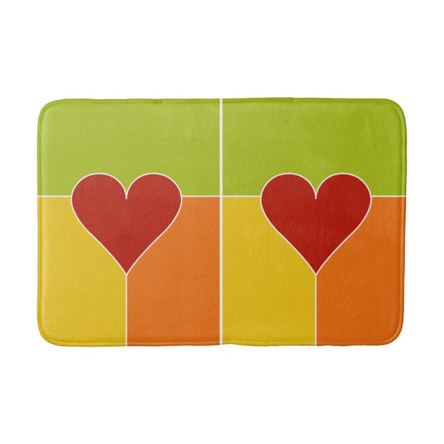 Alfombrilla De Baño Esteras de baño de patrón cardíaco (Anverso)