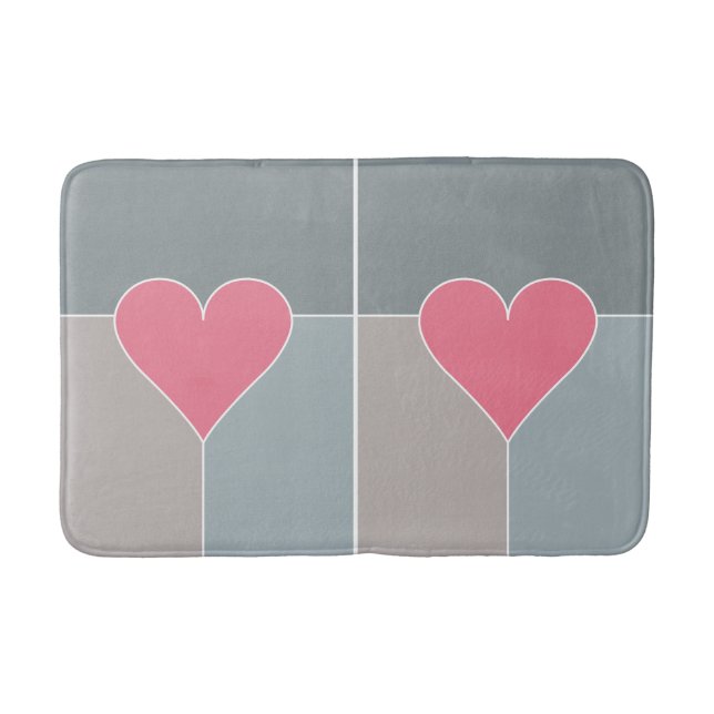 Alfombrilla De Baño Esteras de baño de patrón cardíaco (Anverso)