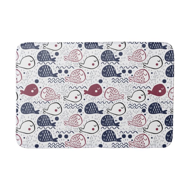 Alfombrilla De Baño Esteras de baño de patrón de peces (Anverso)