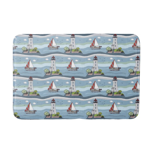 Alfombrilla De Baño Esteras de baño de patrón de vela (Anverso)