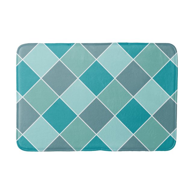 Alfombrilla De Baño Esteras de baño del patrón Aqua Tile (Anverso)