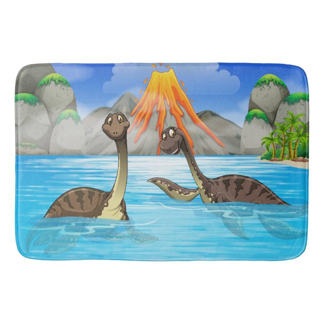 Alfombrilla De Baño Esteras de baño divertidas de los dinosaurios (Anverso)