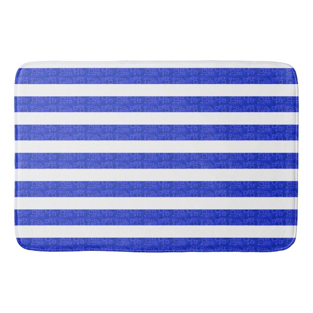Alfombrilla De Baño Esteras geométricas azules de Moda Guay Mat (Anverso)