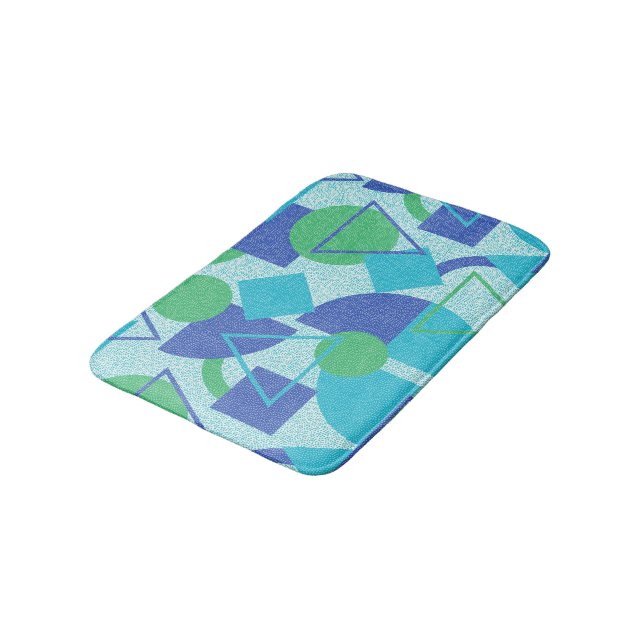 Alfombrilla De Baño Estilo Bauhaus verde y azul (Angular)