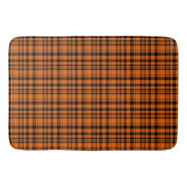 Alfombrilla De Baño Estilo de cuadros escoceses de twill naranja y neg