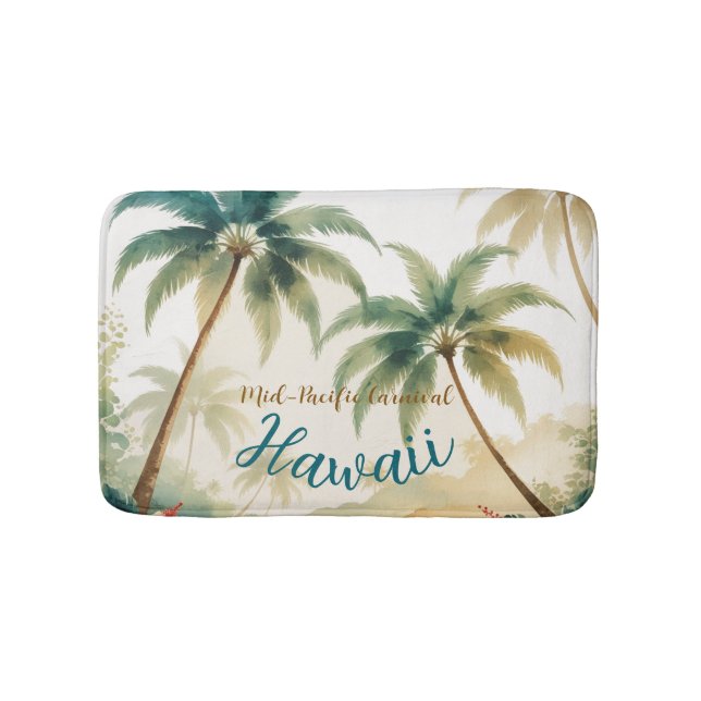Alfombrilla De Baño Estilo de época Hawai Viajes Honolulu (Anverso)
