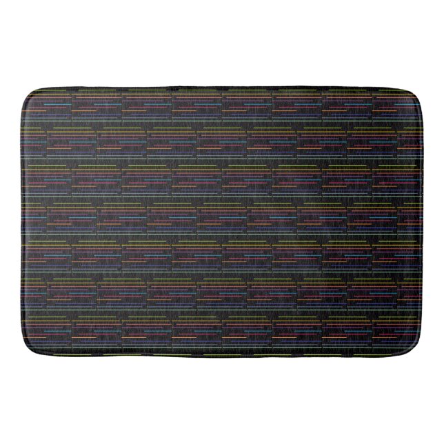 Alfombrilla De Baño Estilo retro de las líneas neón retro (Anverso)