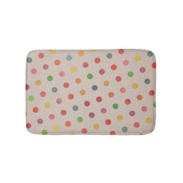 Alfombrilla De Baño Estilosos puntos de Polka Multicoloreados de Taupe