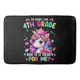 Alfombrilla De Baño Estoy listo para el unicornio de 4to grado primer