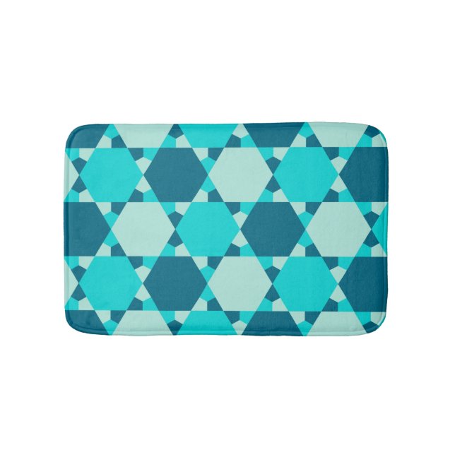 Alfombrilla De Baño Estrella azul del patrón de ilusión óptica de Davi (Anverso)