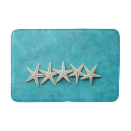 Alfombrilla De Baño Estrella de mar sobre fondo azul océano