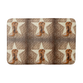 Alfombrilla De Baño Estrella de Texas Rústica Campana Occidental Bota 