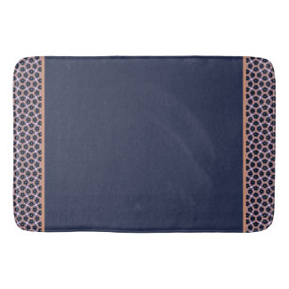 Alfombrilla De Baño Estrella elegante flor Navy