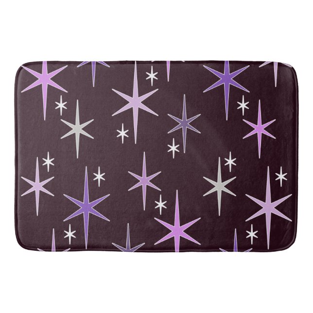 Alfombrilla De Baño Estrella moderna de Mid Century Sky Purple (Anverso)