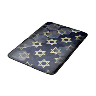 Alfombrilla De Baño Estrella múltiple Happy Hanukkah de SlipperyJoe de