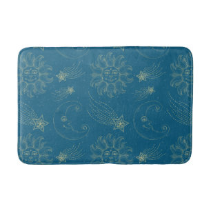 Alfombrilla De Baño Estrellas de luna de sol de Ilustracion vintage
