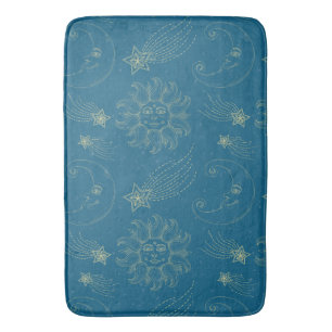 Alfombrilla De Baño Estrellas de luna de sol de Ilustracion vintage