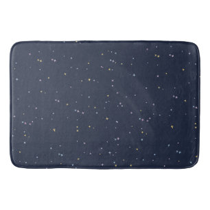 Alfombrilla De Baño Estrellas Lindas En Un Cielo Nocturno Brillante