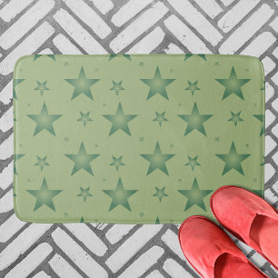 Alfombrilla De Baño Estrellas olivares elegantes y elegantes en verde 