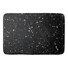 Alfombrilla De Baño Estrellas Purpurinas2 - Negro plateado