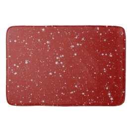 Alfombrilla De Baño Estrellas Purpurinas - Rojo plateado
