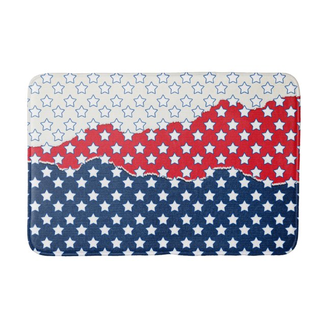 Alfombrilla De Baño Estrellas rojas, blancas y azules (Estados Unidos) (Anverso)