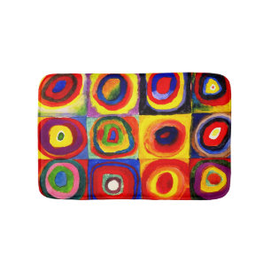 Alfombrilla De Baño Estudio de color de Kandinsky Cuadrados Círculos A