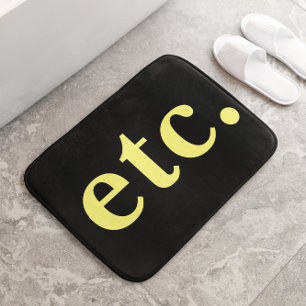 Alfombrilla De Baño etc. Tipografía audaz moderna en negro y amarillo