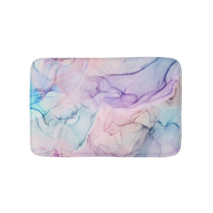 Alfombrilla De Baño Etérea y tenue acuarela pastel con manchas de tint