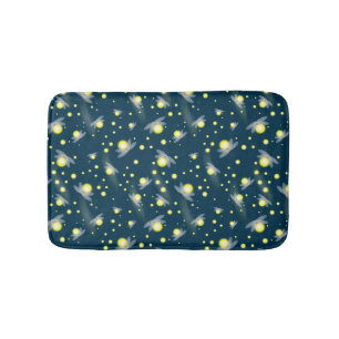 Alfombrilla De Baño Etéreo y brillante luciérnagas en el patrón noctur