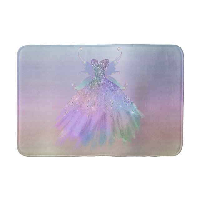Alfombrilla De Baño Ethereal Fairy Wing Gown | Rainbow Ombre Sheen (Anverso)