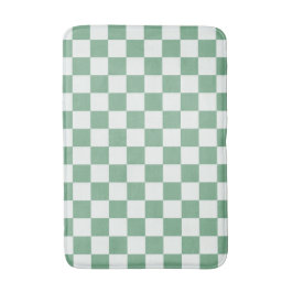 Alfombrilla De Baño Eucalyptus mist checkerboard pattern