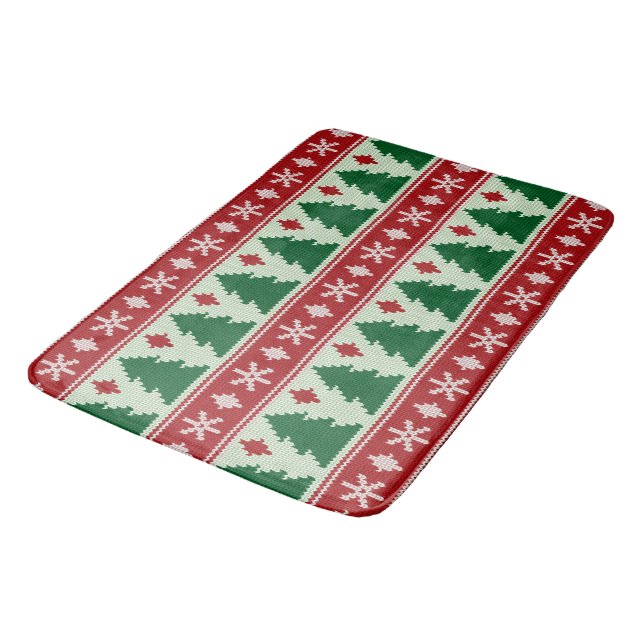 Alfombrilla De Baño Evergreens & Snowflakes Knit (Angular)