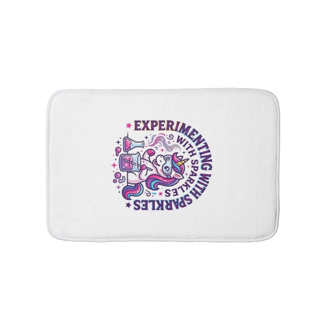 Alfombrilla De Baño Experimento de Unicornio con Brillo Comercial Cort (Anverso)