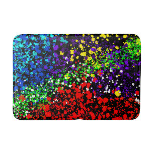 Alfombrilla De Baño Explosión de color puntos de pintura coloridos mod