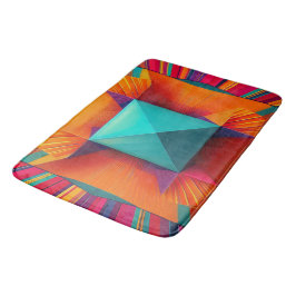 Alfombrilla De Baño Explosión Solar Prismática: Diamante Geométrico Ab