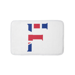 Alfombrilla De Baño F Monograma sobrepuesto en el bmt bandera de la un