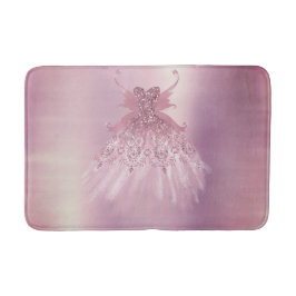 Alfombrilla De Baño Fairy Wing Mauve Gown | Deluxo y turbio Sheen rosa
