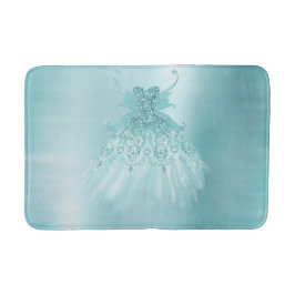 Alfombrilla De Baño Fairy Wing Mint Gown | Luxe Pearl Green Aqua Sheen