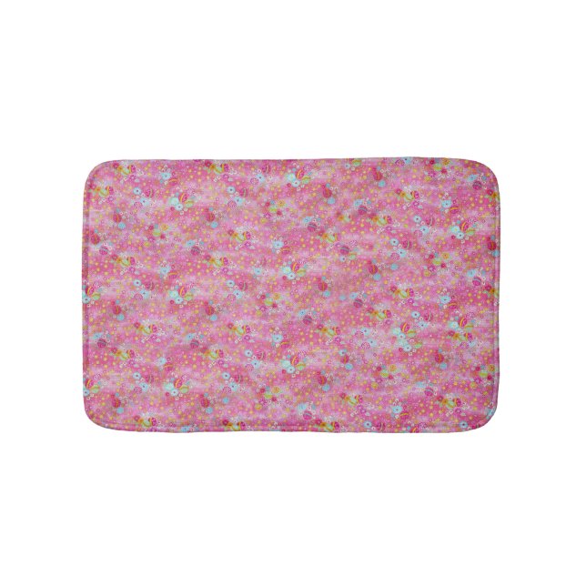 Alfombrilla De Baño Falln Chirimen Floral Pink (Anverso)