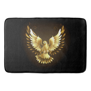 Alfombrilla De Baño Falsa paloma de paz del Relieve metalizado dorado