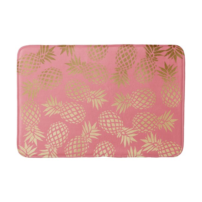 Alfombrilla De Baño falso modelo tropical elegante de la piña del (Anverso)