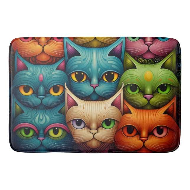Alfombrilla De Baño Familia Artsy Cat (Anverso)