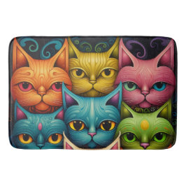 Alfombrilla De Baño Familia Artsy Cat