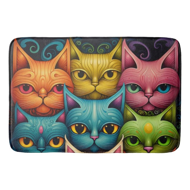 Alfombrilla De Baño Familia Artsy Cat (Anverso)
